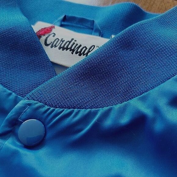 Vtg Y2K Speaking Rock faux satin snap up oversized bomber jacket - Picture 13 of 14